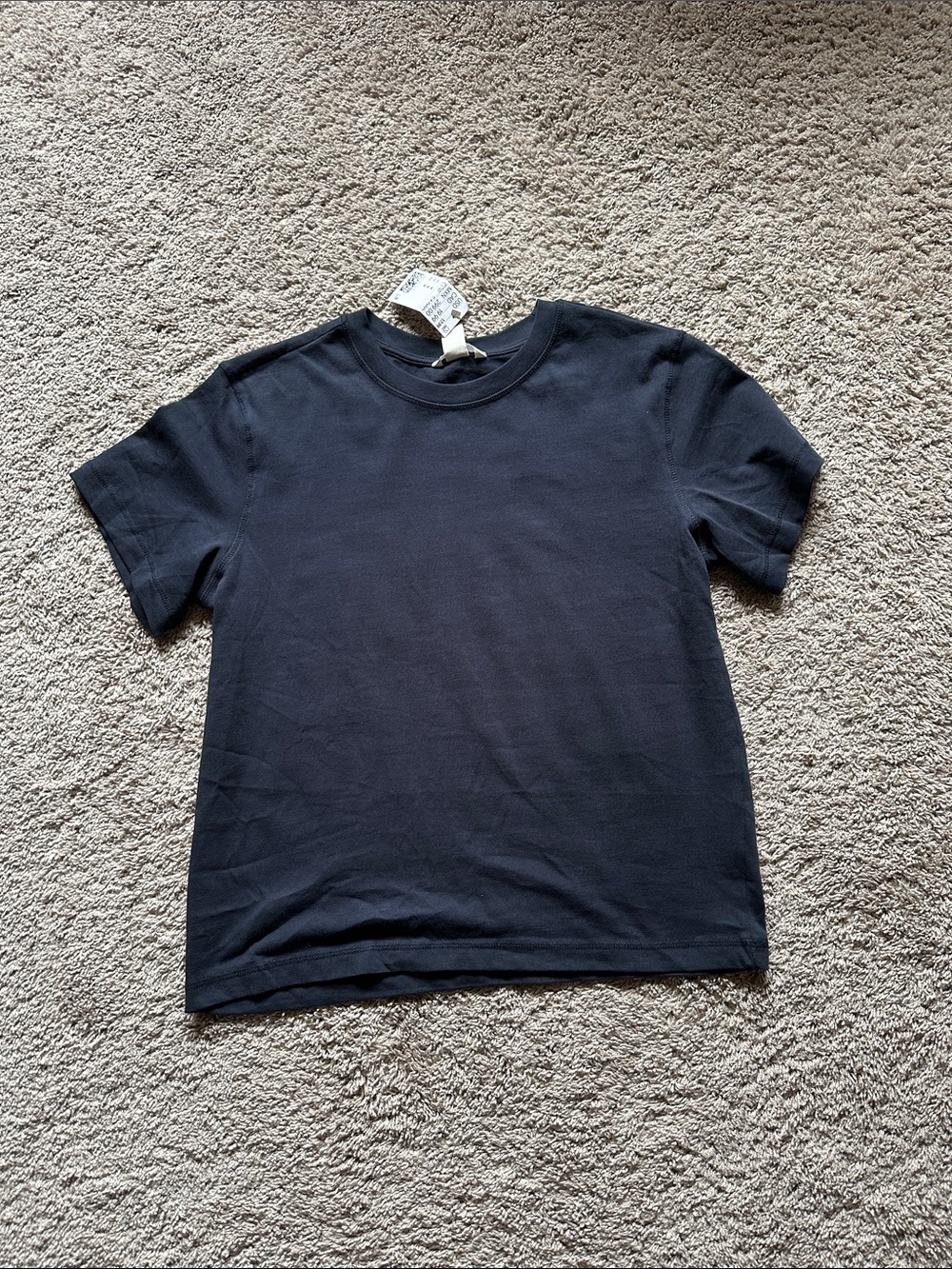H&M 100% Cotton Basic Crew Neck T-Shirt - Navy blue